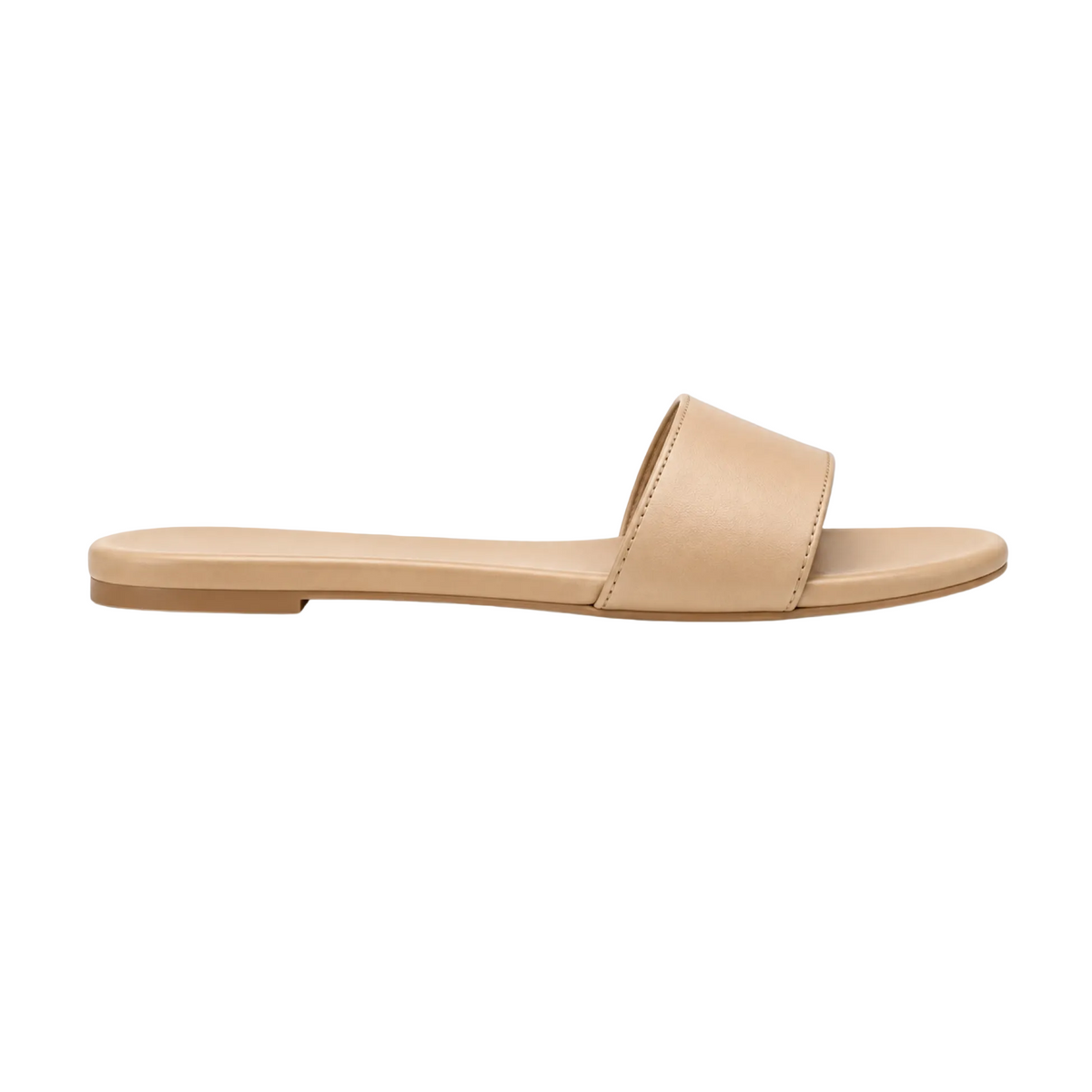 Cream leather The Paris Slide sandals by Hostess the label, side profile
