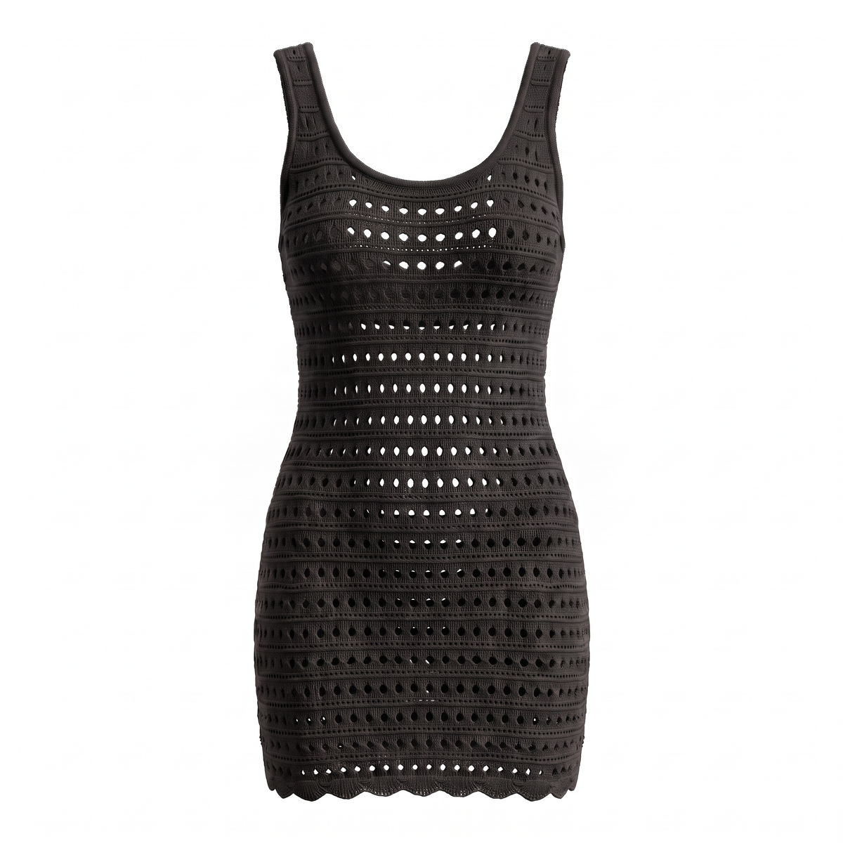 The Beach Knit Mini Dress – Open-Knit Swimwear Cover-Up